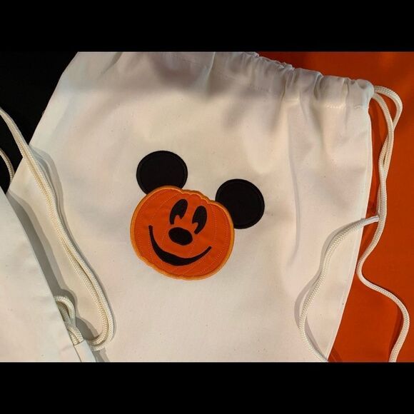 𝅺🖤🧡free CUSTOM NAME🧡🖤Drawstring Canvas Backpack - Picture 2 of 3